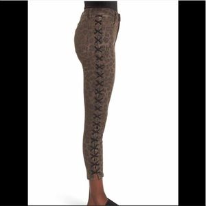 AFRM Cheetah Lace-up Skinny Jeans